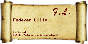 Federer Lilla névjegykártya